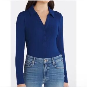 violets & roses kienna collared knit bodysuit xl new with tag